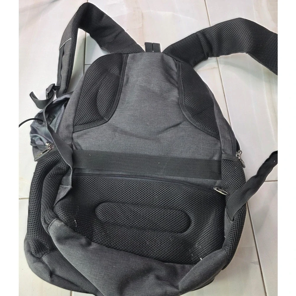 Bruno Cavalli Laptop Backpack Gray Heather USB Charging Port Travel Work Bag P4